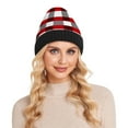 thumbnail image 4 of joogoo Checkered Grid-c2 Beanie Hats Cuffed Winter Warm Knit Thick Beanies, 4 of 7