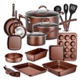 thumbnail image 1 of NutriChef Nonstick Kitchen Cookware Pots and Pans, 20 Piece Set, AGold, 1 of 9