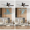thumbnail image 2 of Miumaeov 44-Inch Ceiling Fan with LED Lights Remote Control, Reversible Silent DC Motor, 3 Colors Lighting Modes, 6 Fan Speeds, Timer, Vintage Industrial Style for Bedroom Living Room (Brown), 2 of 9