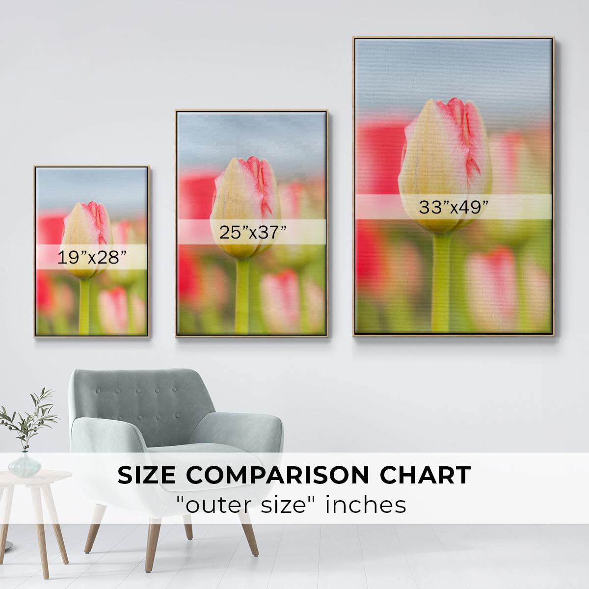Twotone Tulip Framed Premium Gallery Wrapped Canvas - Ready to Hang