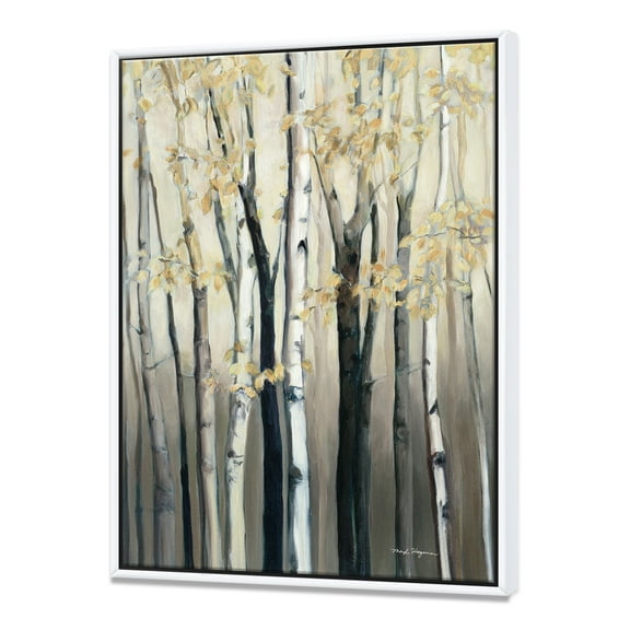 Designart ' Golden Birch Forest III ' Farmhouse Framed Canvas