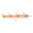 thumbnail image 2 of Unique Bargains 1 Pcs Coat Rack Wall Mount Coat Hook for Hanging with 4 Hooks Solid Wood, 2 of 7