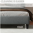 thumbnail image 5 of King Size Upholstered Platform Bed Frame With Headboard, Mattress Foundation, Wood Slat Support, Quiet, No Box Spring Needed, Easy To Assemble Light Grey, 5 of 9