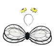 thumbnail image 4 of Disfraz de ala de abeja para adultos y niños, divertido, moderno y cómodo con diadema. Negro, 4 of 9