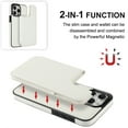 thumbnail image 5 of Detachable Wallet Case for iPhone 13 Pro Max RFID Blocking Card Slots Holder Premium PU Leather Magnetic Kickstand Shockproof Removable Flip Protective Cover 6.7 inch, White, 5 of 11