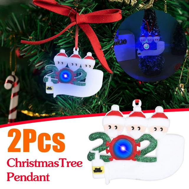 LSLJS Hanging Ornaments, Colorful Light Personalized Survived Family Of Ornament Christmas Decor 2Pc, Christmas Decorations