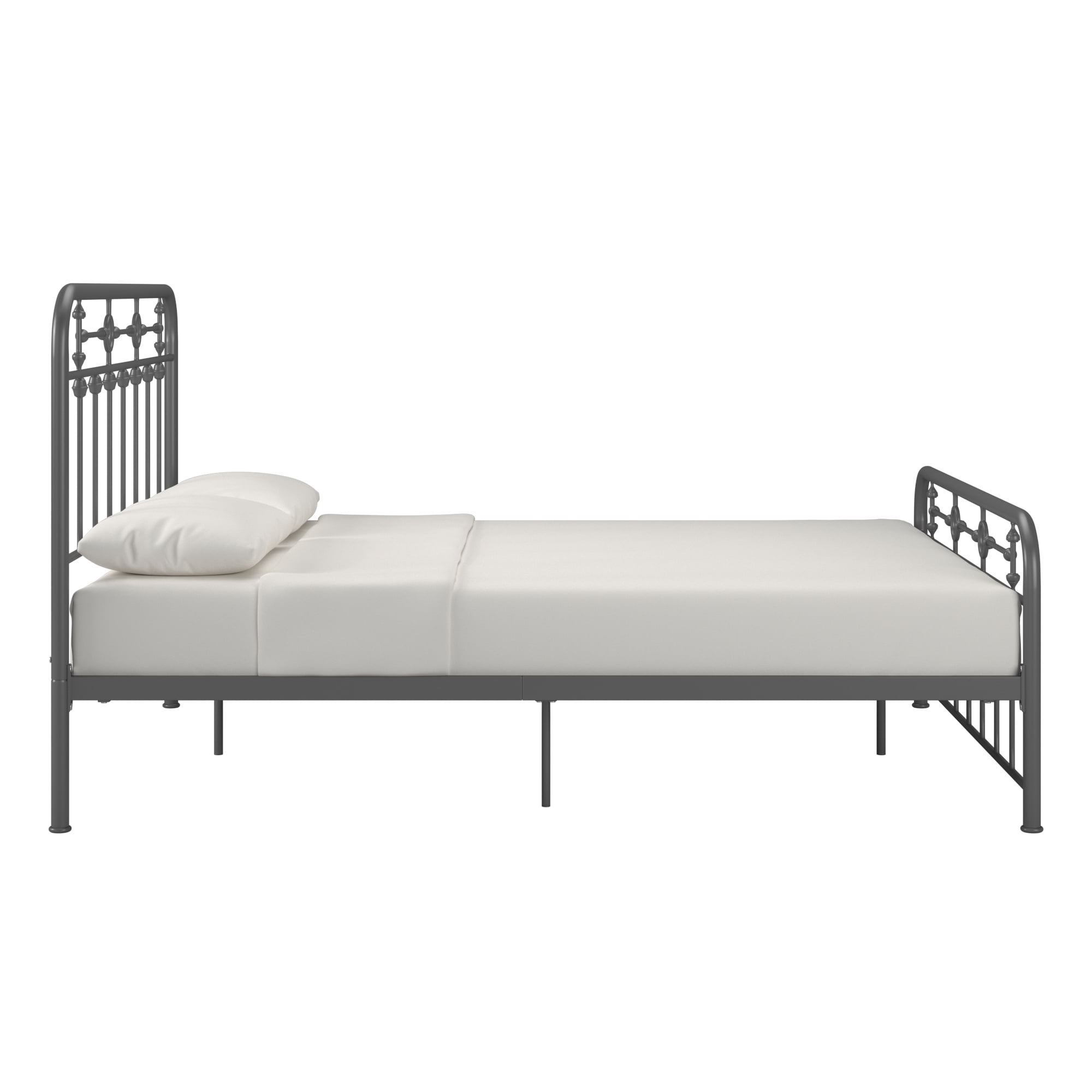 Weston Home Reeve Metal Spindle Platform Bed, Queen, Gray