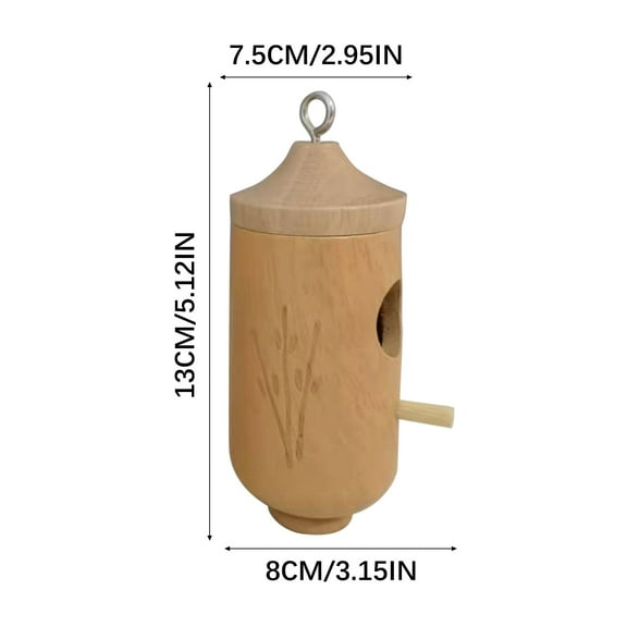 Topukaiba Hummingbird House, Wooden Outdoor Garden Hanging Bird Feeder C
