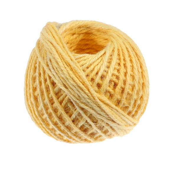 Dytern DIY 1 Roll 2mm x 50m Colored Hemp Rope Household Paper Rope Creative DIY Braided Rope Tag Rope Gift Decor (Yellow)