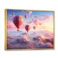 thumbnail image 2 of Designart "Pink Hot Air Ballon delicate I" Transportation Floater Framed Canvas Art Print, 2 of 7