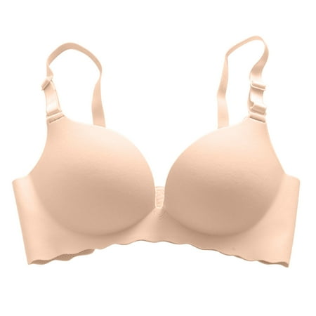 

NRUDPQV macaron underwear traceless girl bra set smooth no underwire gathered upper bracket adjustable bra