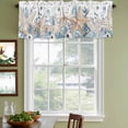 thumbnail image 3 of 2 Pack Blue Beige Coastal Valances for Windows Bedroom Living Room Window Treatments, Beach Starfish Summer Eucalyptus Rod Pocket Valance Drapes Short Kitchen Curtains Over Sink 42"x12", 3 of 8