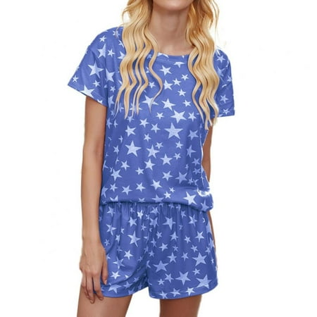 

Europe And The United States Summer New Urban Casual Home Wind-added Gradual Color Short-sleeved Pajamas Home Service Women s Suit