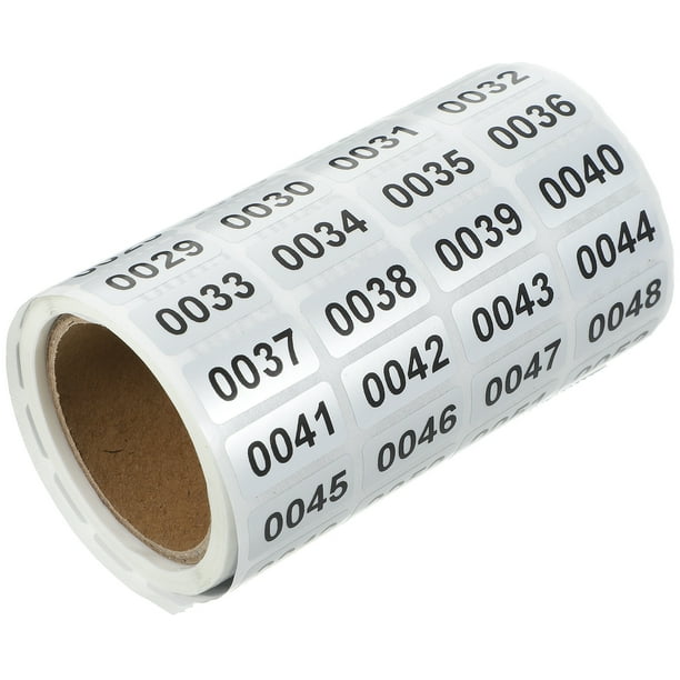 1 rollo de pegatinas de números autoadhesivas, pegatinas de números rectangulares, pegatinas de números extraíbles