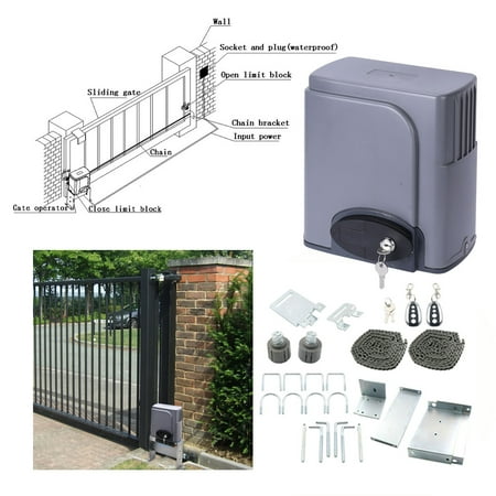 Automatic Driveway Gate Openers - Automatic Sliding Gate Opener Hardware with 2 Remotes