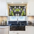 thumbnail image 5 of Yayeee Kitchen Curtains Tier Pair Light Filtering 27"x36" Rod Pocket Short Cafe Window Panel, White Flower Pattern, 5 of 7