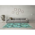 thumbnail image 3 of Ahgly Company Indoor Rectangle Abstract Light Blue Modern Area Rugs, 7' x 9', 3 of 4
