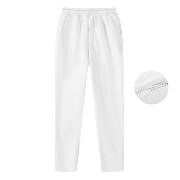 ZyeKqe Womens Sweatpants Fleece Lined Solid Color Straight Leg Running Pants Workout Loose Comfy Trousers