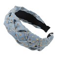 thumbnail image 2 of sunsanly Women Denim Headband Wide Knot Design Wide-Brimmed Hair Hoop Retro Hairband Daily Party Hair Accessories, 2 of 8