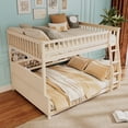 thumbnail image 5 of Harper & Bright Designs Full XL over Queen Size Bunk Bed with Storage Shelves and Pegboard, Space-Saving 2 Beds in 1 Detachable Bed Frame with LED Strip, Beige, 5 of 20