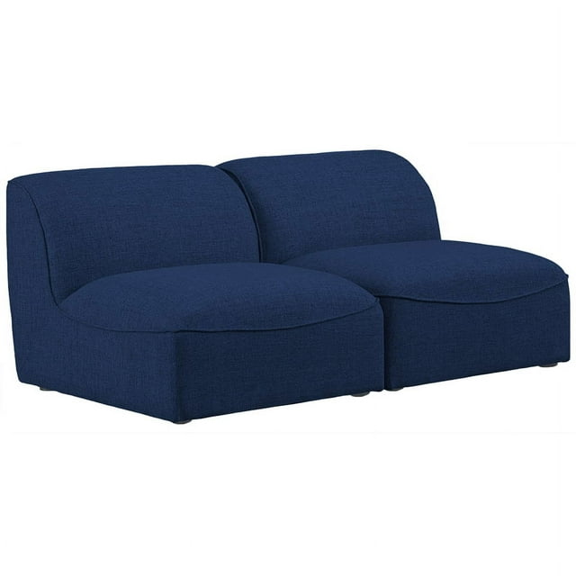 Meridian Furniture Miramar Canapé Modulaire en Lin Durable Bleu Marine
