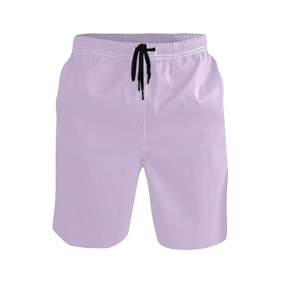 joogoo Men's Swim Trunks Light Purple Solid Beach Shorts with Pockets M