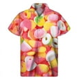 thumbnail image 5 of Camisa hawaiana con estampado 3D de piruletas de caramelo de colores para hombre, camisas con solapa de dulce de azúcar, blusa de botones de calle de manga corta a la moda Harajuku, 5 of 5