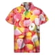 thumbnail image 5 of Camisa hawaiana con estampado 3D de piruletas de caramelo de colores para hombre, camisas con solapa de dulce de azúcar, blusa de botones de calle de manga corta a la moda Harajuku, 5 of 5