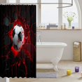 thumbnail image 3 of Manfei Soccer Sports Shower Curtain 72Wx72L, Neon Lightning Bathroom Curtain, Teal Crack Glow, 3 of 5