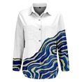 thumbnail image 5 of QASIEATN Tops for Women Graphic Tees Casual Button Down V Neck Long Sleeve Shirts Ladies Summer Tops, 5 of 7