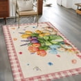 thumbnail image 2 of Area Rugs 2.7'x5', Spring Easter Carpet for Living Room Bedroom Dining Room, Colorful Tulip Floral Eggs Pink Plaid Rustic Throw Kitchen Rugs Non Slip Washable Rectangle Indoor Outdoor Rugs, 2 of 8