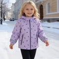 thumbnail image 2 of Curuila Toddler Girls Coat With Zipper Long Sleeve Cartoon Print Hooded Jacket For Girls Winter Warm Casual Soft Outerwear Size 18-24 Months, 2 of 6