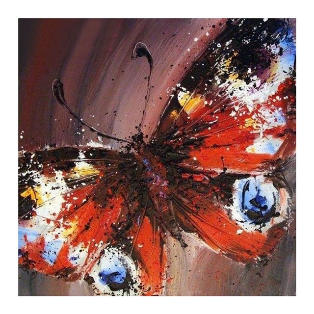 Kit de pintura al óleo de mariposa colorida por números, pintura acrílica DIY (B1440) Sywqhk Decoración hogareña