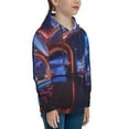 Balery Futuristic Bar Space View Pattern Boys Hoodie, Youth Pullover