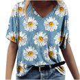 thumbnail image 2 of Fiudx Ofertas Flash Del Día Solo En Línea Camisetas Holgadas de Manga Corta con Cuello En V Informales con Estampado de Moda para Mujer, 2 of 4
