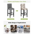 thumbnail image 3 of Coffee Bar Stool Covers Set of 4, Brown Beans Cup Dessert Drink Monochrome Stretch Washable Bar Chair Covers with Backs, Removable Pub Counter Height Chair Cover for Kitchen Dining Room Cafe, 3 of 7