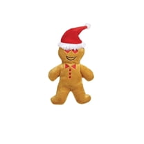 Holiday Clove Scented Emoji Expression Plush Gingerbread Man Toy for Dogs (Heart)
