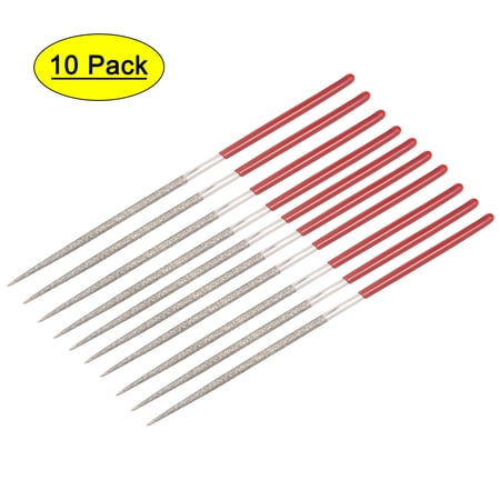 10Pcs 2mm x 100mm Round Diamond Needle File 150 Grit