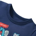 thumbnail image 3 of HILEELANG Toddler Boys' Short Sleeve Tees Cotton Casual Excavator Truck Crewneck Summer Top T-Shirts Blue Green 3 Packs Sets 5T, 3 of 5
