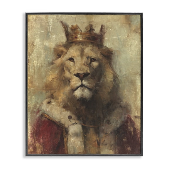 Stupell Industries Glam Regal Lion Sovereign Black Framed Giclee Art, 11 x 14, by Svetlana Aleynikova