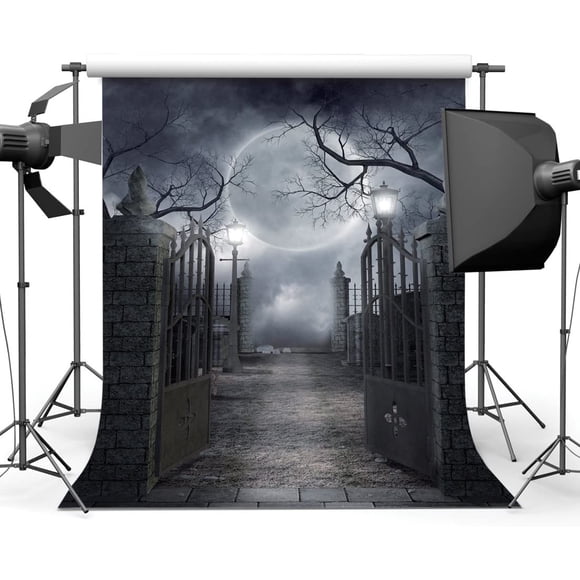 SJOLOON 10x10ft Halloween Photo Background Moon Night Photography Backdrop Vinyl Halloween Decoration Studio Prop 9382