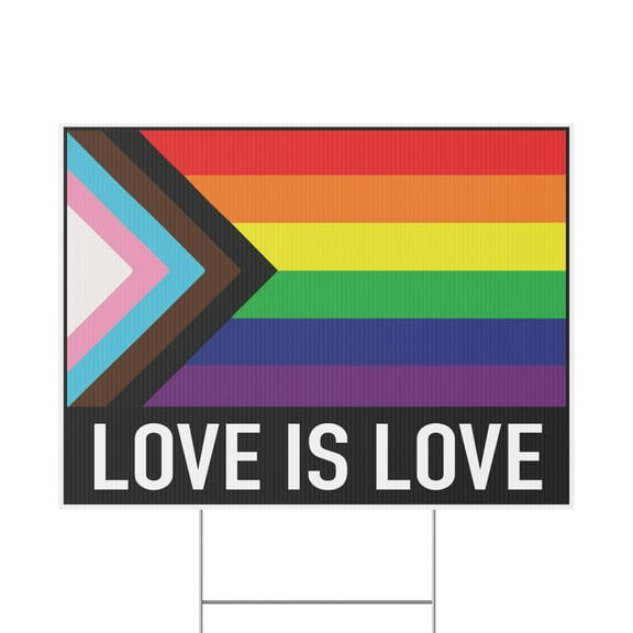 Love Is Love, v3, 18x12, 24x18, 36x24 inch Yard Sign (Outdoor, Weatherproof Corrugated Plastic) Metal H-Stake Included