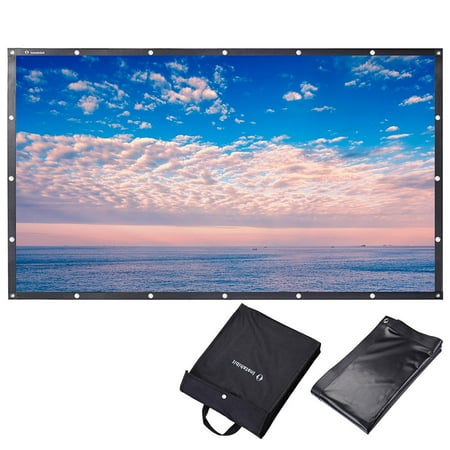 - Instahibit 16:9 Portable Front Projection Screen Foldable PVC 4K HD with Hang Holes Home Theater Movies