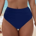 thumbnail image 2 of HCNTES High Waisted Bathing Suit Bottoms Women High Waisted Bikini Bottoms Tummy Control Swimsuit Bottoms Ruched Full Coverage Swim Bottom High Rise(Dark Blue,XXL), 2 of 9