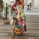 thumbnail image 2 of Vestido suelto de manga corta con cuello en V informal de verano para mujer a la moda Fridja  bnh2630, 2 of 8