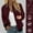 Wine-23, variant on Black**Friday on Sale ChaoHeng Winter Jackets for Women Women's Solid Color Zip Front Jacket,Casual Long Sleeve Stand Collar Outerwear