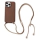 thumbnail image 1 of For iPhone 14 Pro Liquid Silicone Case Skin Like Feel Crossbody Phone Cover - Coffee, 1 of 5