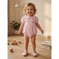 thumbnail image 5 of AceBaby Infant Baby Girl 95%Cotton Summer Bubble Solid Color Romper,Size 0-18M, 5 of 10