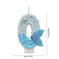 thumbnail image 3 of Number Birthday Candles Mermaid Tail Cake Topper Anniversary Celebration Supplies, 3 of 5