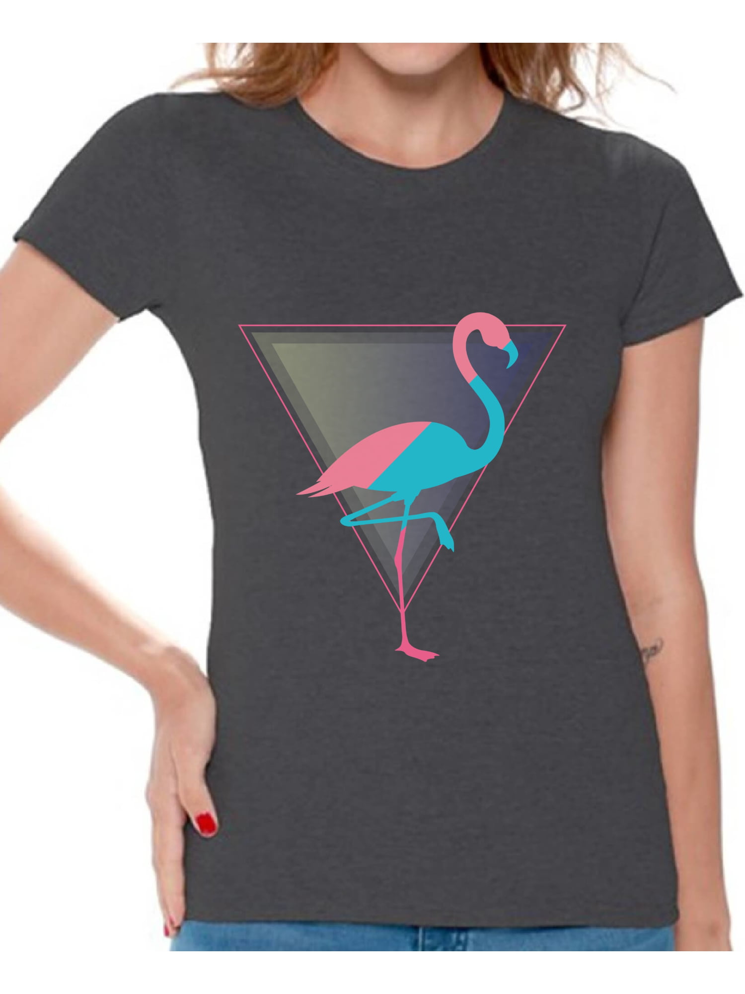 floral flamingo flamingo t-shirt summer t-shirt flamingo gifts Flamingo shirt fabulous shirt gift for her women's flamingo shirt
